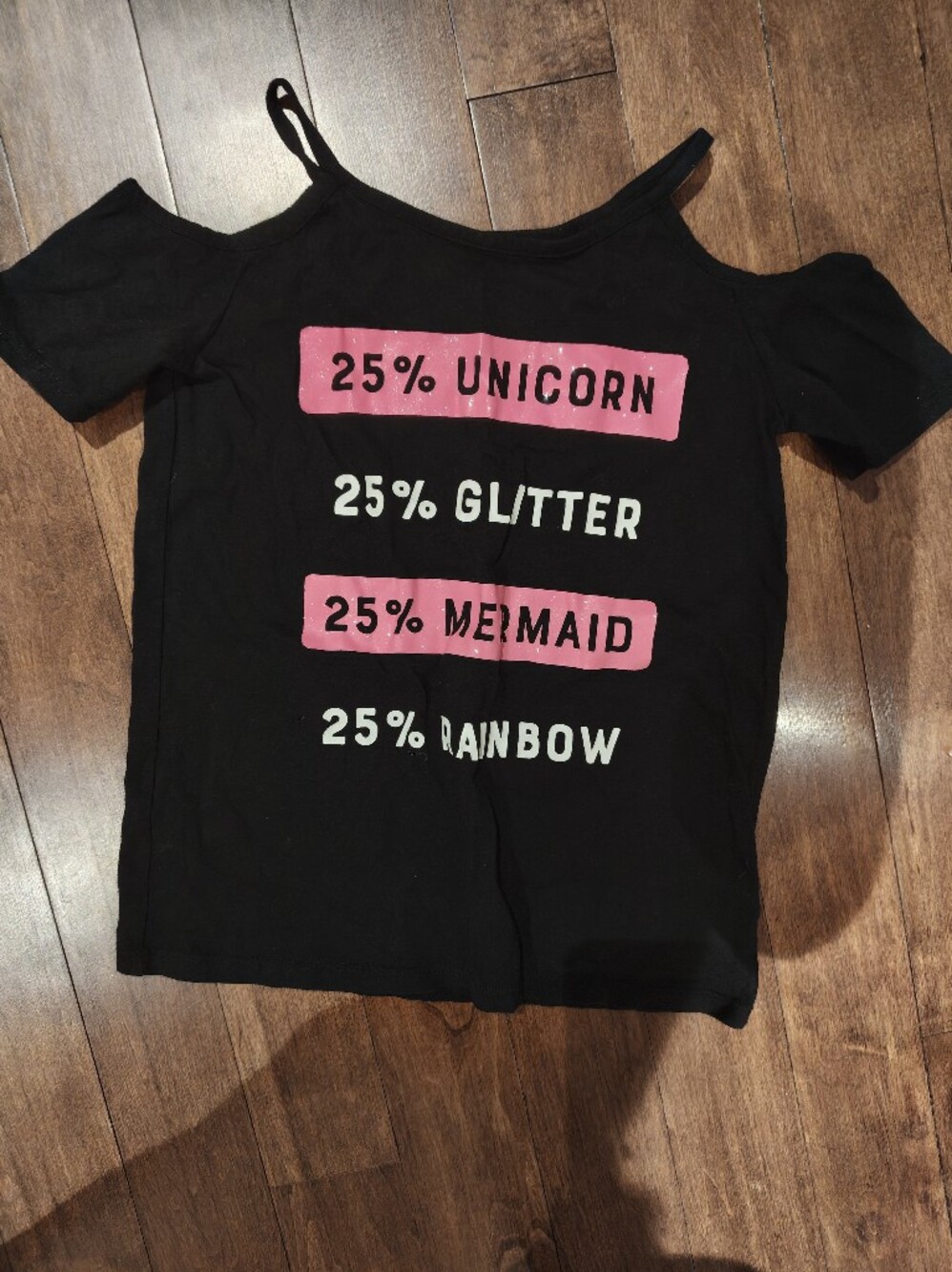 OshKosh B'gosh Black Tee with Pink and White Graphic